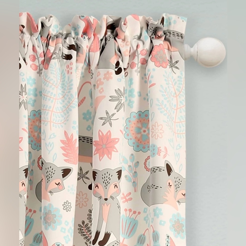 Pixie Fox Woodland 2 panels curtains.